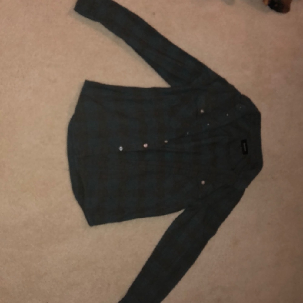 Dark green and blue, rustic flannel